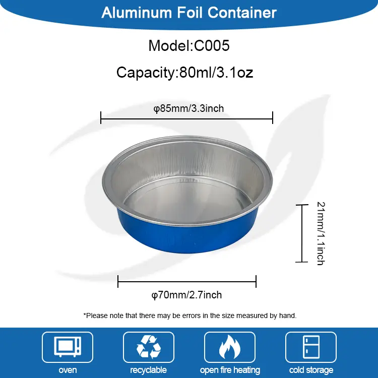 Ümmargune kook küpsetamine sile seina alumiiniumfooliumi anumad