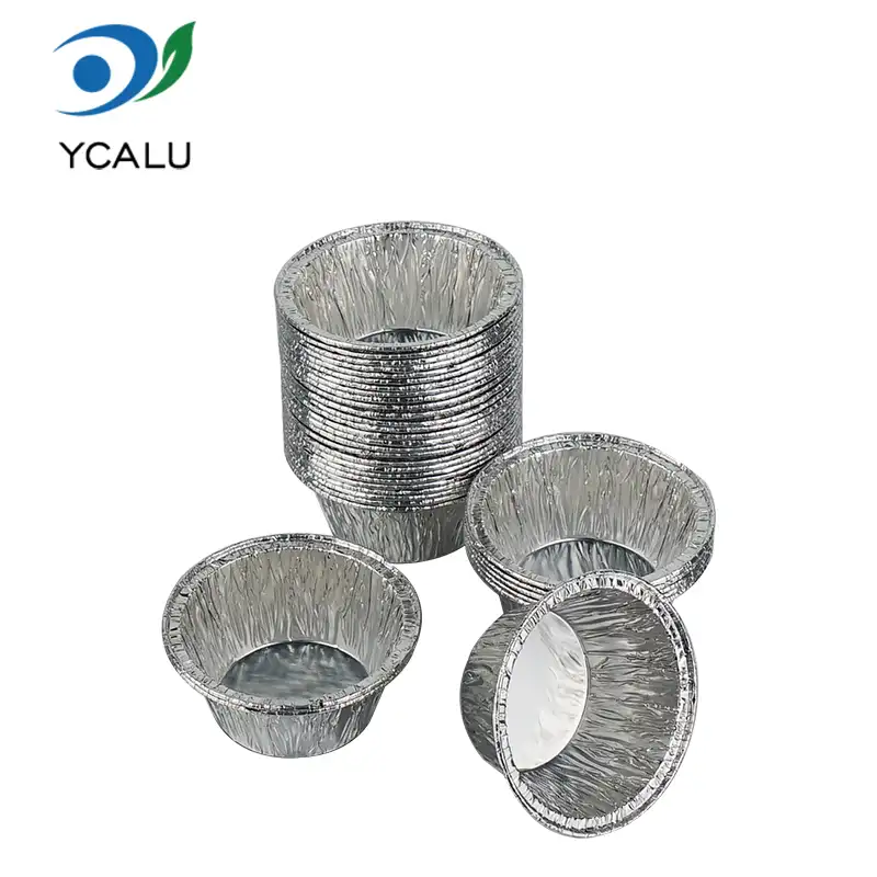 Round Cake Cup Hõbedased alumiiniumfooliumist anumad