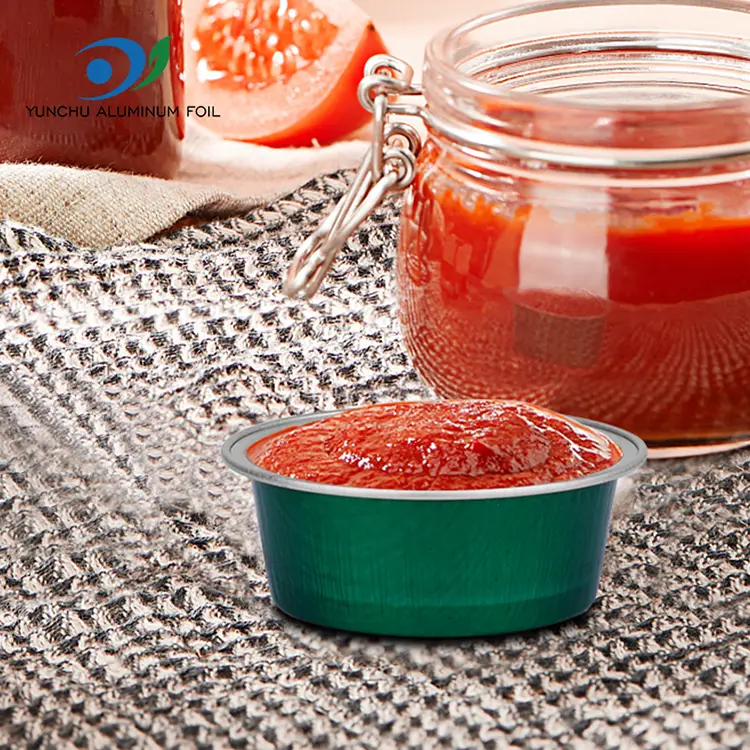 Ümmargused magustoiduküpsetustassid sileda seina alumiiniumfooliumi anumad