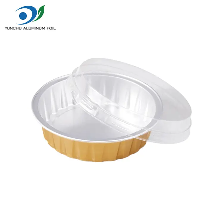 Ümmargune kuldne küpsetamine sile seina alumiiniumfooliumi anumad