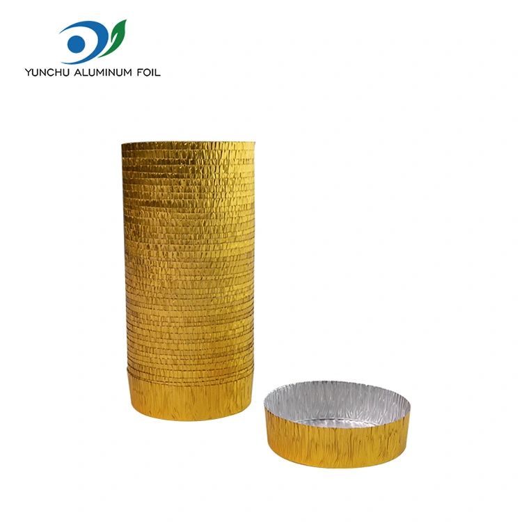 Ümar väike küpsetus hõbedase alumiiniumfooliumi toidumahuti Ümar väike küpsetus hõbedase alumiiniumfooliumi toidumahuti