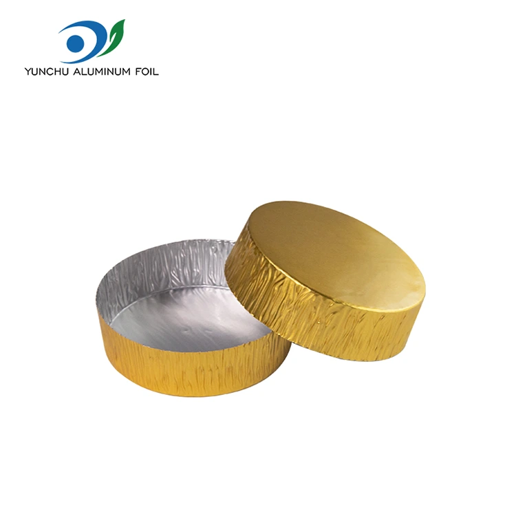 Ümar väike küpsetus hõbedase alumiiniumfooliumi toidumahuti