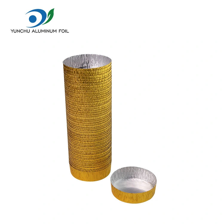 Ümar väike küpsetus hõbedase alumiiniumfooliumi toidumahuti