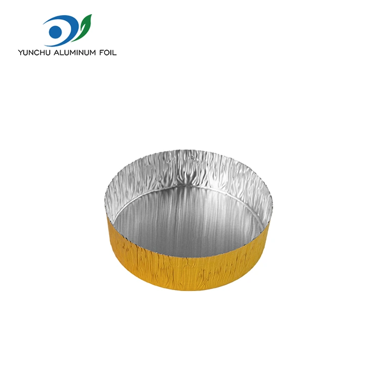 Ümar väike küpsetus hõbedase alumiiniumfooliumi toidumahuti