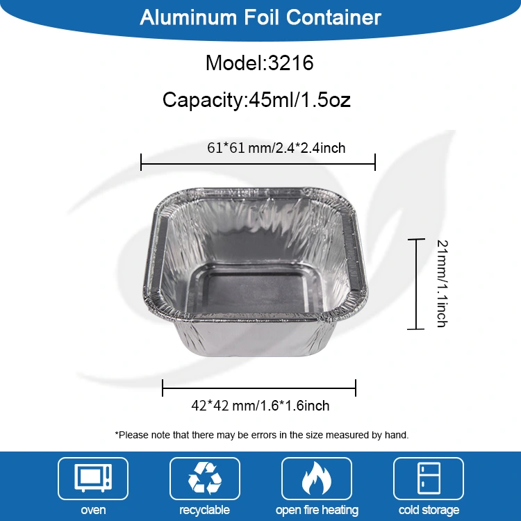 Ruudukas õhu praepann hõbeda alumiiniumfooliumi anumad