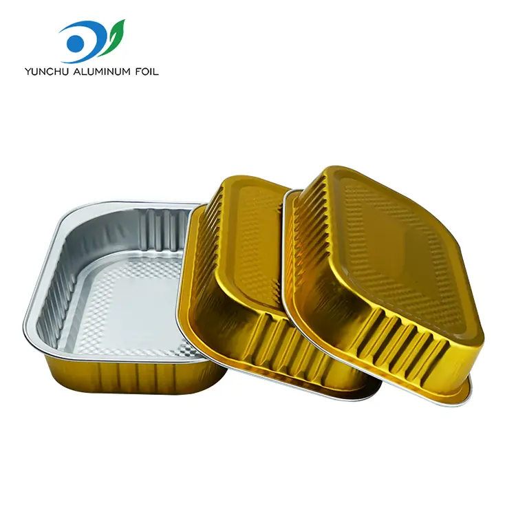 Ruudukujuline söögituba kuldne alumiiniumfooliumi anumad