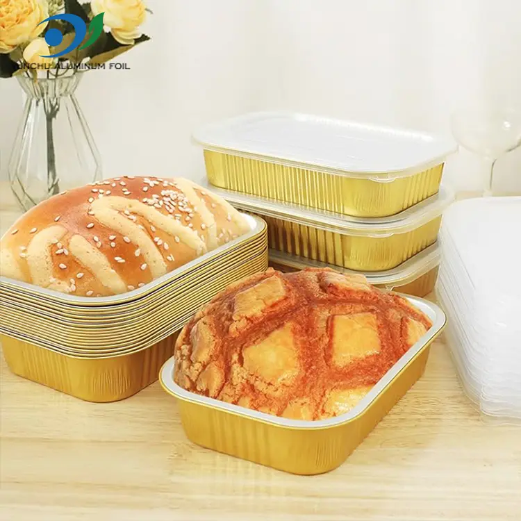 Ruudukujuline söögituba kuldne alumiiniumfooliumi anumad