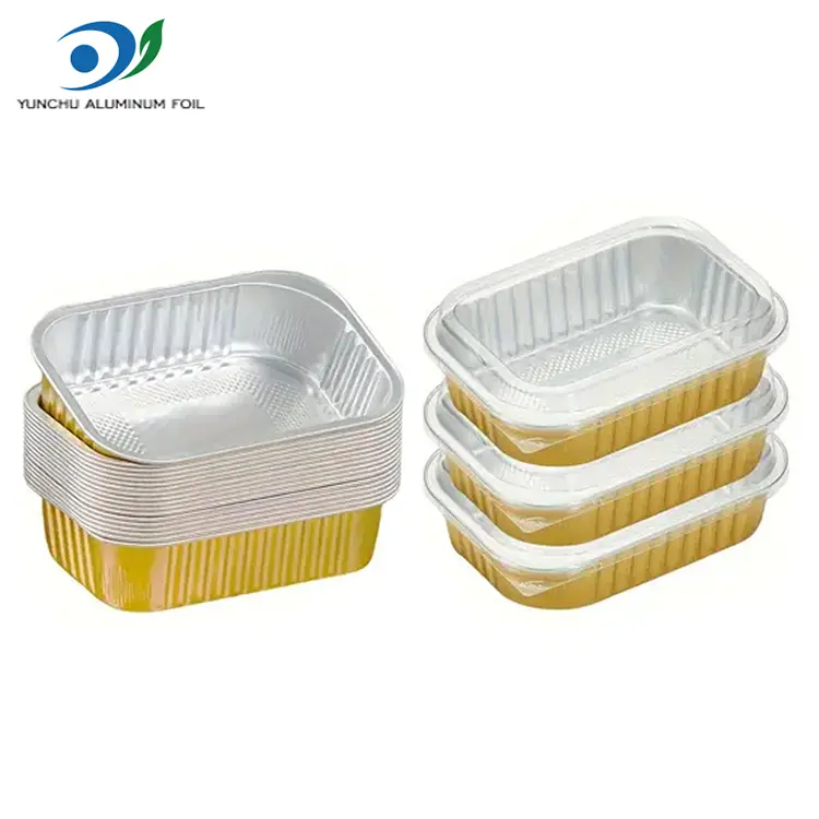 Ruudukujuline söögituba kuldne alumiiniumfooliumi anumad